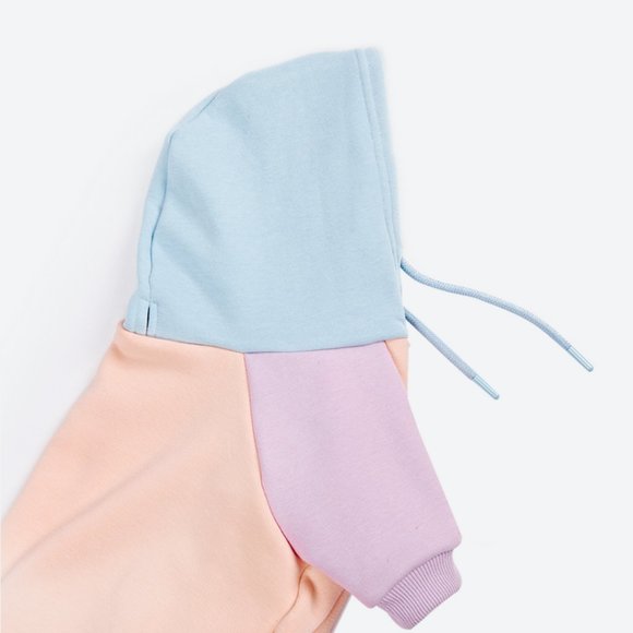 (M) Cotton Candy Dog hoodie blue purple peach NWT - Picture 3 of 4